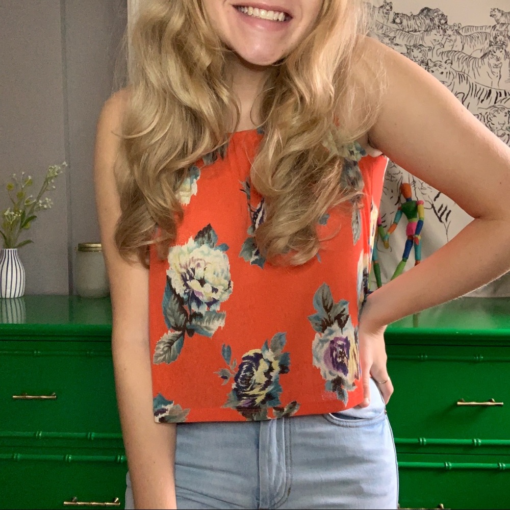 Mind Code Floral Open Back Tank Top - Picture 6 of 12
